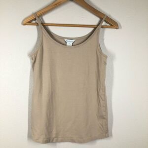 Sundance Tan Cotton Spandex Tank Top Nude Neutral Cami Basic Stretch Size Medium
